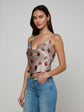 Calista Silk Camisole - Taupe/Dark Red Kiss