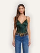 Kimber SIlk Lace Camisole - Forest Green (PRE-SALE)