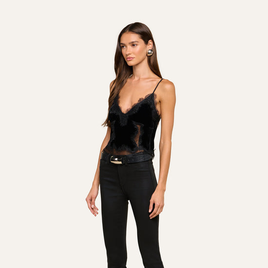 Kimber Velvet Lace Camisole - Black (PRE-SALE)