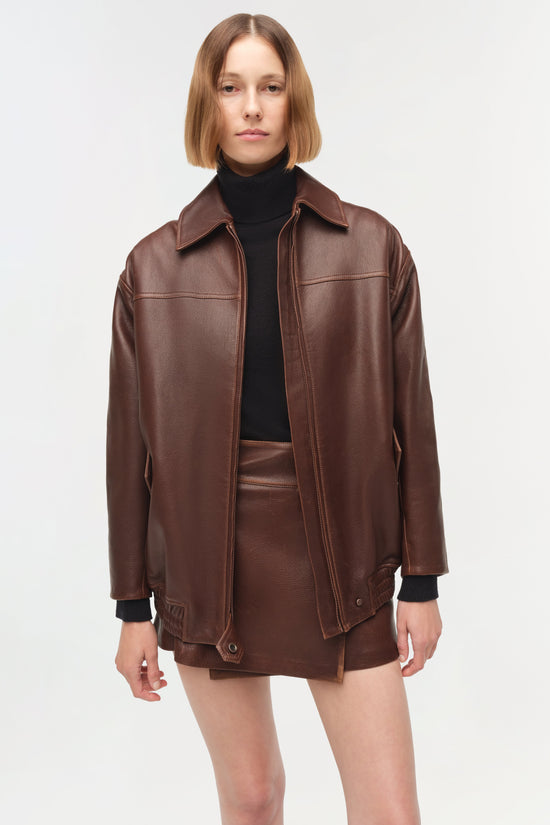 Huntington Oversized Leather Jacket
