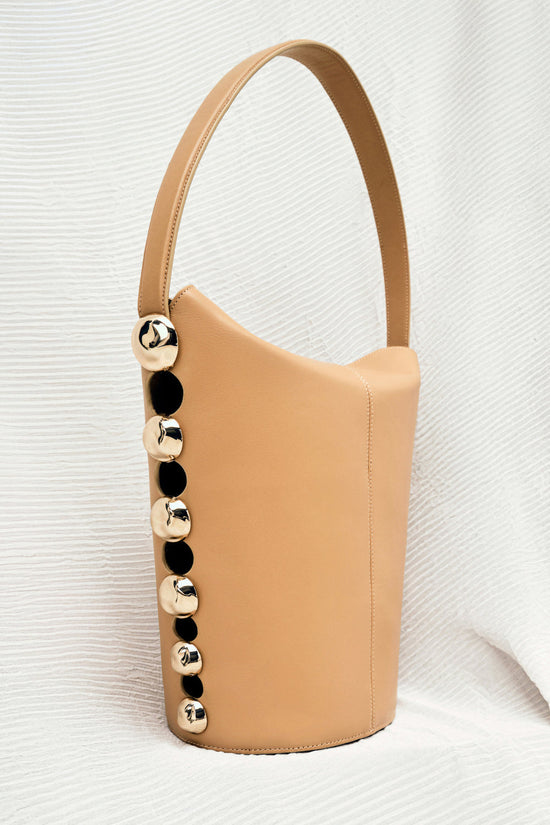 Amaya Studded Bucket Bag - Desert