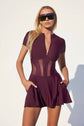 LONDON LOW-ZIP CORSET DRESS - WINE (PRE-SALE)
