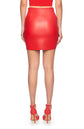 Faux Leather Mini Skirt - Perfect Red