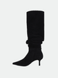 Jordi Suede Slouch Boot - Black