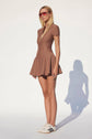 VIENNA LOW-ZIP CORSET DRESS - MOCHA (PRE-SALE)