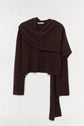 Elson Wool Cashmere Scarf Sweater - Chocolate