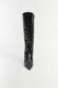 Janine Croc-Embossed Leather Knee High Boot - Black