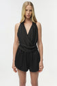 Halia Draped Satin Romper