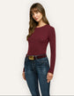 Tess Long Sleeve Tee - Deep Port (PRE-SALE)