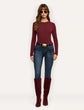 Tess Long Sleeve Tee - Deep Port (PRE-SALE)