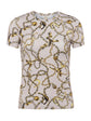 Ressi Fitted Tee - Smoke Grey/Gold Long Horn Chain