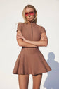 VIENNA LOW-ZIP CORSET DRESS - MOCHA (PRE-SALE)