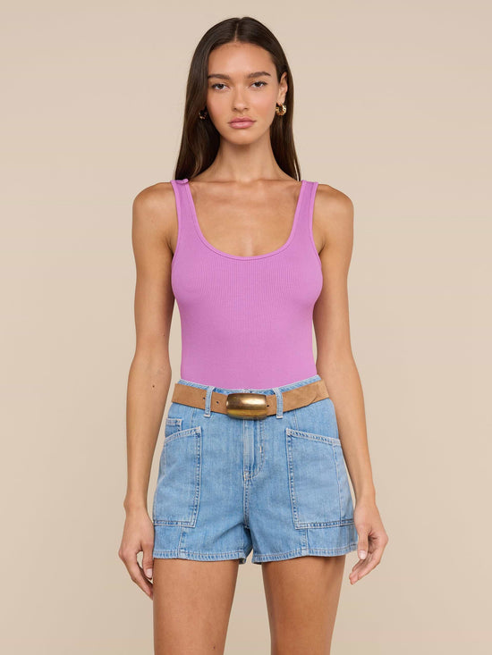 Nica Scoopneck Bodysuit - Vivid Violet