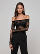 Peonie Lace Bodysuit - Black