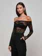 Peonie Lace Bodysuit - Black
