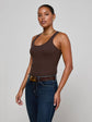 Adira Scoopneck Tank - Coffee Bean