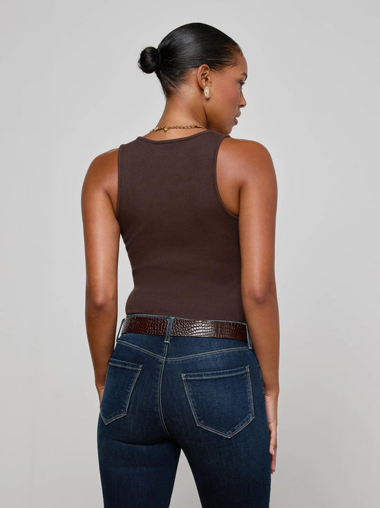 Adira Scoopneck Tank - Coffee Bean