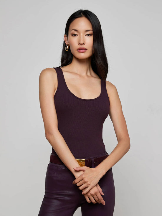 Adira Scoopneck Tank - Dark Malbec