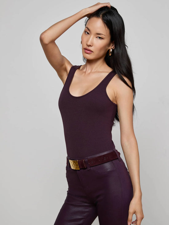 Adira Scoopneck Tank - Dark Malbec
