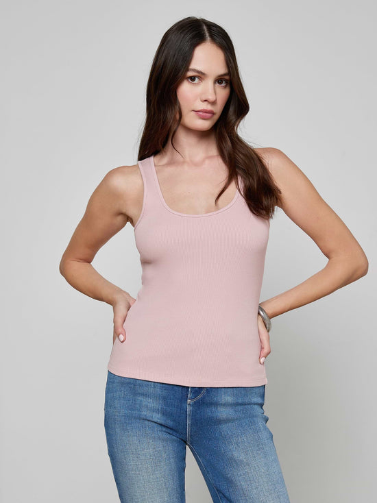 Adira Scoopneck Tank - Pale Rose