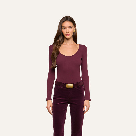 Elara Scoopneck Bodysuit - Deep Sangria (PRE-SALE)