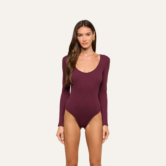 Elara Scoopneck Bodysuit - Deep Sangria (PRE-SALE)