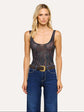 Kalea Mesh Bodysuit - Midnight Multi Lux Paisley