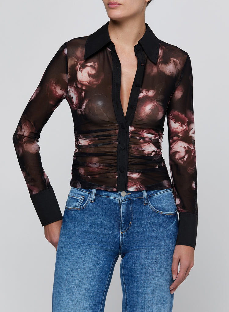 ISOLA L/S MESH BUTTON UP