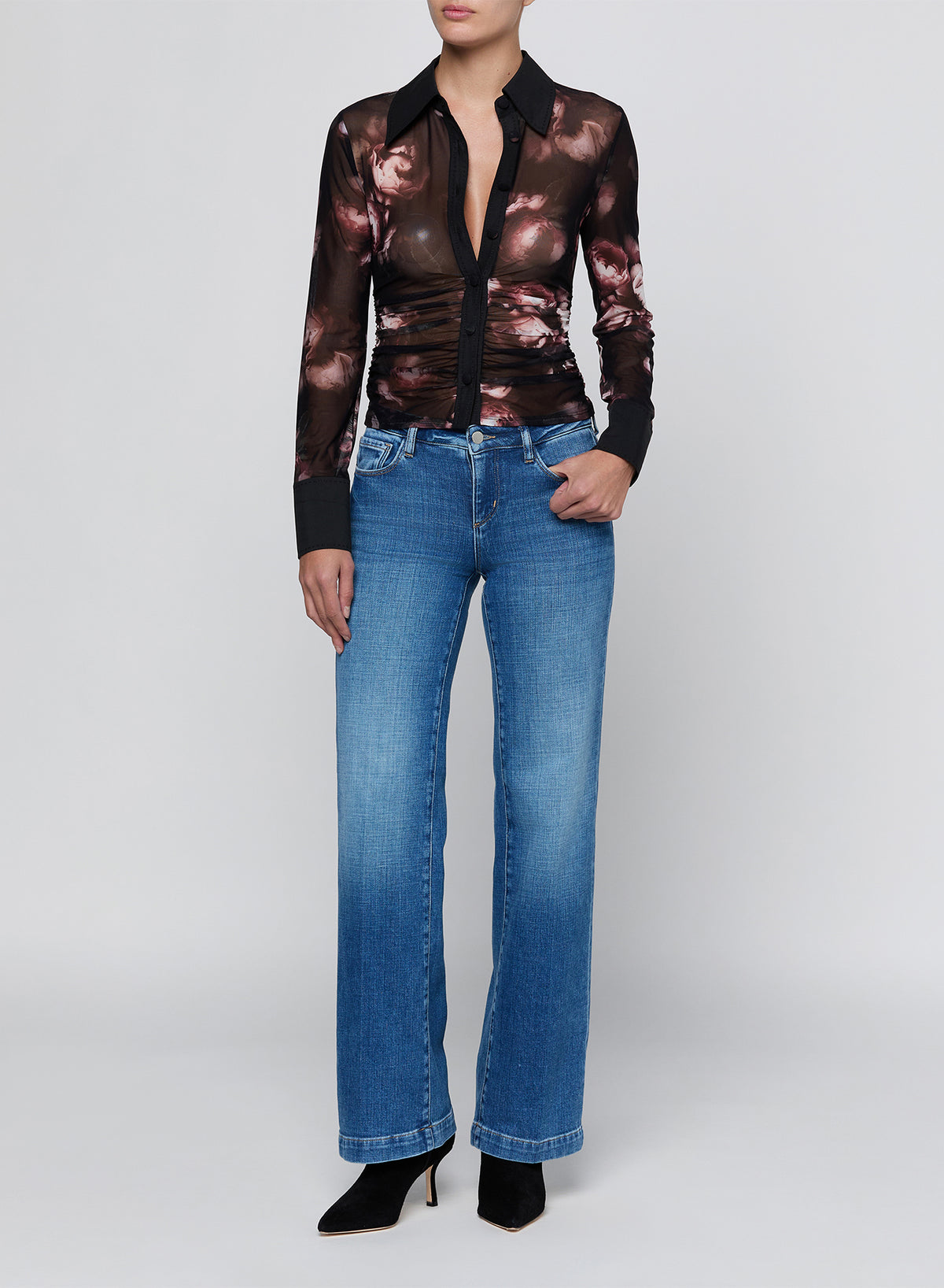 ISOLA L/S MESH BUTTON UP