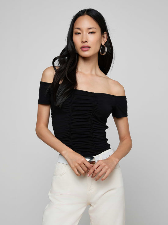 Baliegh Ruched Bodysuit - Black