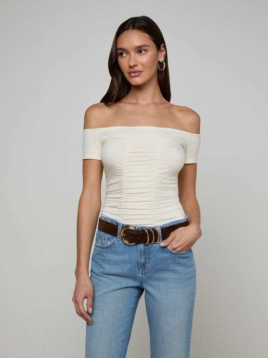 Baliegh Ruched Bodysuit - Vintage White