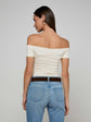 Baliegh Ruched Bodysuit - Vintage White