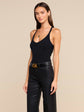 WRENNA RACERBACK BODYSUIT - BLACK