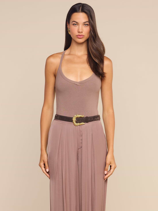 WRENNA RACERBACK BODYSUIT - CARDAMOM