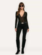Thalassa Velvet Mesh Bodysuit - Black (PRE-SALE)