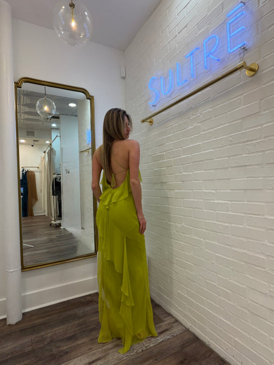 Ruffle Bias Gown