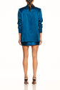 Oversized Silk Blazer - Marine