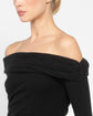 Long Sleeve Off Shoulder Sweater - Black