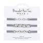 2-in-1 Bracelet Hair Tie Set - Grey/White