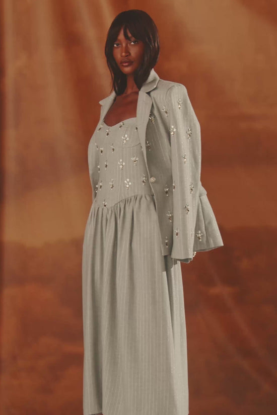 Metallic Pinstripe Blazer