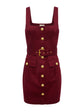 Midy Button-Front Dress - Black Cherry