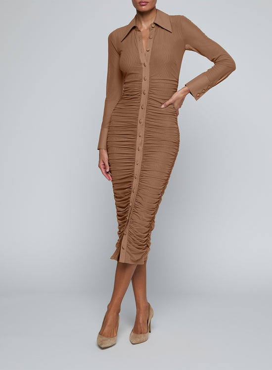 ADRIANA L/S MIDI DRESS