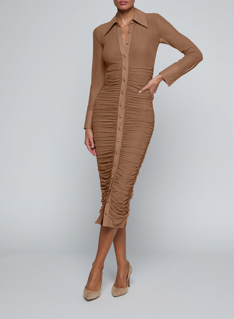 ADRIANA L/S MIDI DRESS