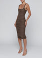 ANYA SHIRRED MIDI DRESS