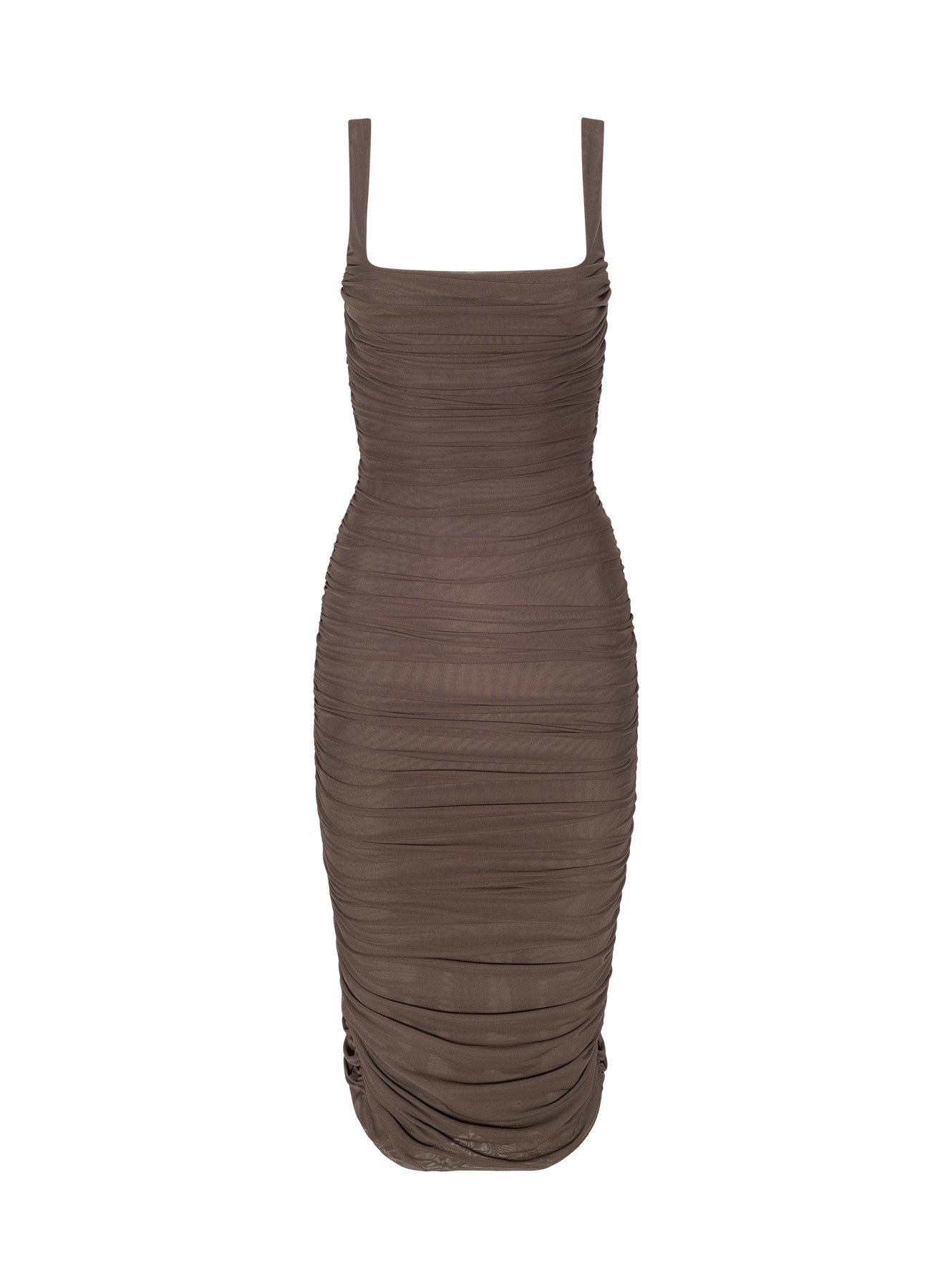 ANYA SHIRRED MIDI DRESS