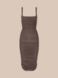 ANYA SHIRRED MIDI DRESS