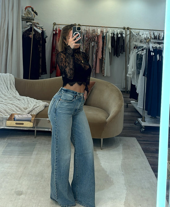 Alexa Wide Leg Jean - Sea Breeze