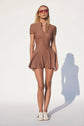 VIENNA LOW-ZIP CORSET DRESS - MOCHA (PRE-SALE)