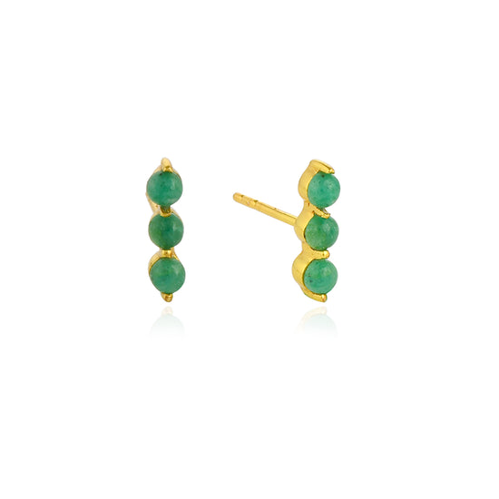 Nira Earrings in Emerald