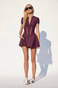 LONDON LOW-ZIP CORSET DRESS - WINE (PRE-SALE)